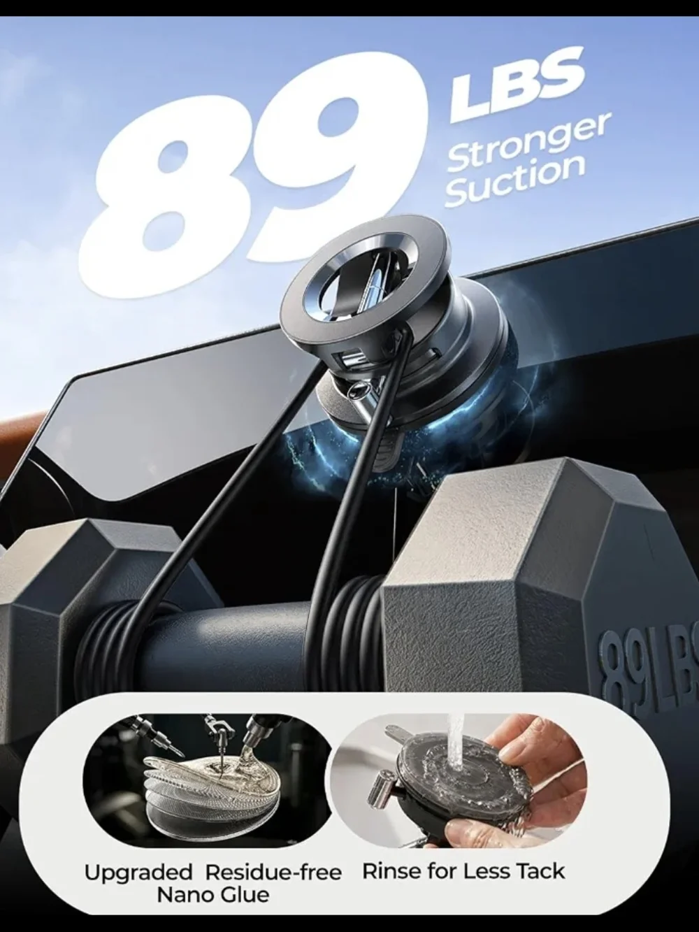Car Monunt 360° Adjustable Black Phone Ring & Suction Mount